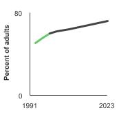 Summary graph for Clinicians' Advice to Quit Smoking, Click to see detailed view of graph